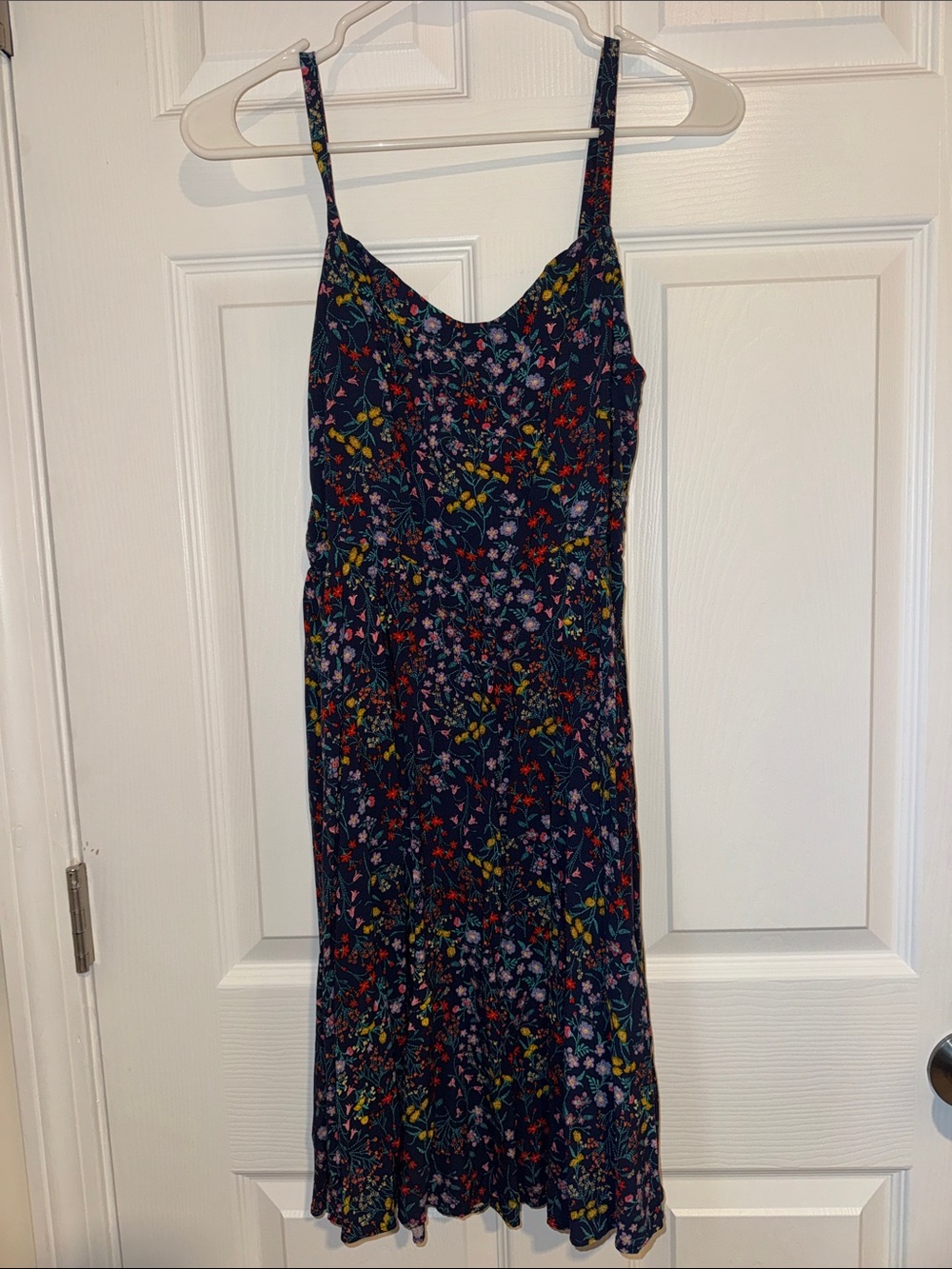 Old Navy Navy Floral Slip Midi Dress
